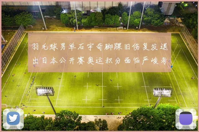 羽毛球男单石宇奇脚踝旧伤复发退出日本公开赛奥运积分面临严峻考验