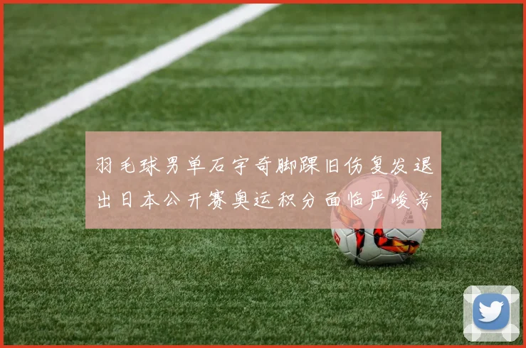 羽毛球男单石宇奇脚踝旧伤复发退出日本公开赛奥运积分面临严峻考验